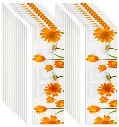 24pcs Window Fly Traps Sticker for Indoors, Transparent Fly Glue Traps Clear Fly Paper Sticky Strips for Home School Restaurant Canteen (Daisy Style)
