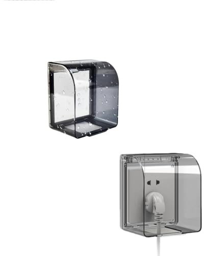 Changyeah 2 PCS Caja de Enchufe Transparente Cubierta,lluvia de control de acceso transparente,Cubierta impermeable de timbre de plástico cubierta anti-lluvia para teclado