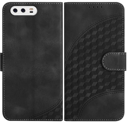 JayModCase Handyhülle für Huawei P10, mit [Kartenfach] [Standfunktion] [Magnetic] PU Leder Etui Folio Klapphülle Kompatibel mit Huawei P10 - Schwarz