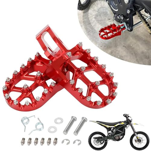 Runfarr Repose-Pieds de Moto, kit modifié de Rechange et pour Moto Tout-Terrain électrique sur-Ron Surron Ultra Bee, Rouge