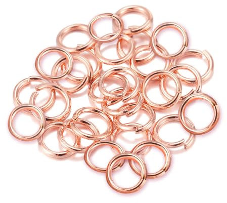 10mm Open Jump Rings, Metal Jewellery Making Findings Connector Rings, Rose Gold