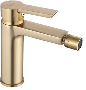 Rea Rubinetto da bidet ARGUS Gold Brush Miscelatore monocomando in ottone per WC Bagno (Oro)
