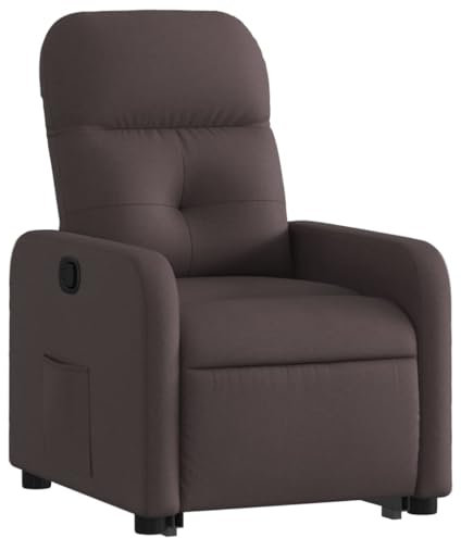 vidaXL Relaxsessel, Sessel mit Aufstehhilfe, Fernsehsessel mit Liegefunktion, Liegesessel Aufstehsessel für Wohnzimmer, Dunkelbraun Stoff