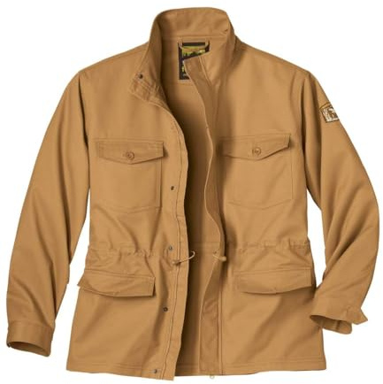 ATLAS FOR MEN Safari Jackets for Men UK - Desert Style Combat Military Mens Field Army Jacket - Safari Jacket Men's - Full Zip, 4 Pockets - Small to Big and Tall UK Sizes S-4XL