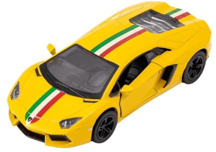 Easy Toys Modellauto kompatibel mit Lamborghini Aventador. Maßstabsgetreues Spielzeugauto mit zu öffnenden Türen. Automodellierung. (LP 700 Gelb)