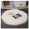 Hrlace Lammfell Schaffell Teppich Rund Kunstfell Teppich Waschbar Weich Fellteppich Flauschiger Longhair Stuhlauflage Nachahmung Wolle Bettvorleger Sofa Matte für Heimdekoration Weiß 26 * 26cm