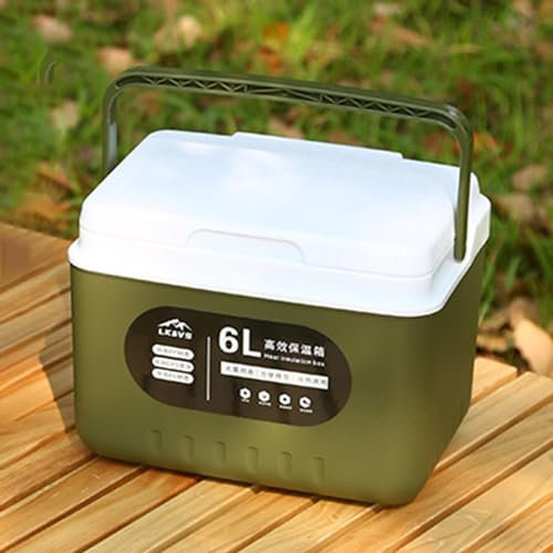 Kühlbox, Tragbarer Eisbox Kühler, 6L Isolierter Box Picknick Kühlschrank, Auslaufsicherer Eiskisten Mit Hoher Kapazität, Robuste Eiskühlbox Für Haushalt, Outdoor, Camping, Picknick, Angeln Mehrfarbig