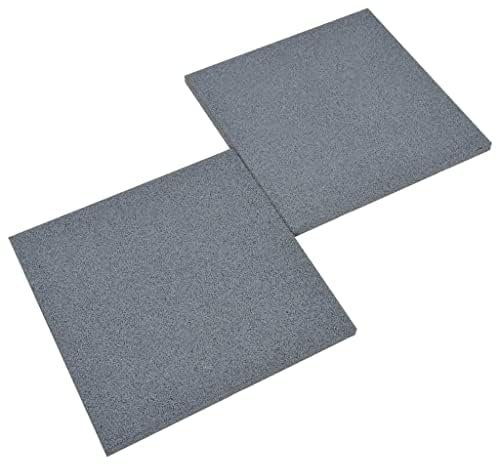 KOBEL - N.1 scatola di 4 Piastrelle in gomma anticaduta cm 50x50, cm. 2,5 (Totali mq. 1). Pavimento tappeto parco giochi, palestre. Piastrella gomma antitrauma, antishock CERTIFICATA (Grigio, 50x50)