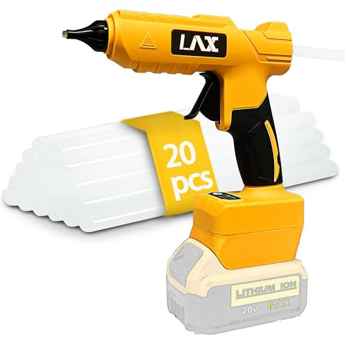 Hot Glue Gun for Dewalt 20V Battery, Cordless Glue Gun Set with 20pcs Glue Sticks, Fast Heating Mini Glue Guns for Crafting DIY Craft Projects, Home Quick Repairs (Without Battery)