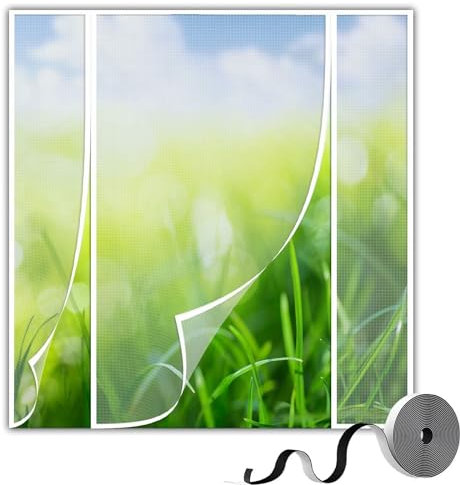 Mosquitera Puerta Magnetica 115x195cm, Doble Apertura Lateral Mosquitera Puerta Exterior Corredera Puerta Balcon, Cortina Mosquitera con Imanes de Malla Blanco Fibra de Vidrio Antimosquitos