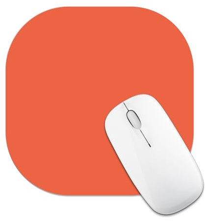 LF LOIAAFEL Square Mouse Mat, Small Mouse Mat Orange, Non-Slip Mini Mousepads Cute, Rubber Mouse Pads Portable 18cm x 18cm for Travel Working Home Desk Organiser