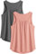 PINSPARK Sport Tank Top Damen Workout Tanktops Racerback Ärmellose Leichte Oberteile Sommer Sporttop Lauftop Yoga Gym Shirt Fitness Running Dunkelgrau und Koralle S