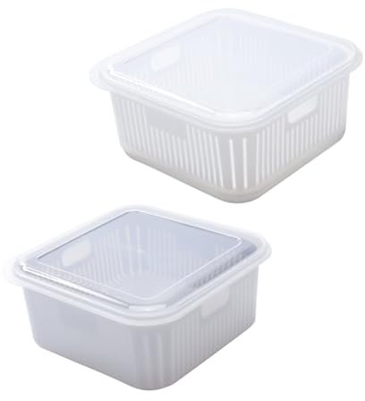 OFFSCH 2stücke Doppelstöckiger Kunststoff Abflusskorb Küchen Abtropfschale Für Obst Gemüse Spülbecken Geeignet Platzsparend Robust Bpa-frei