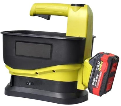 perfk Handgeführtes elektrisches Streugerät zum Pflanzen von Saatgut, Kraftstreuer, tragbarer Saatgutspender für Gartenbedarf, kabelloser Saatgutstreuer