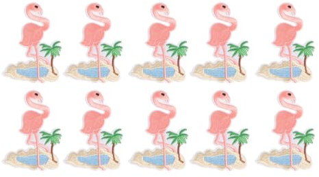 Kuuleyn Stoff-Aufnäher zum Aufbügeln oder Aufnähen, Flamingo-Muster, bestickte Kleidungsapplikationen, Jacken, bestickte Kleidungsapplikationen