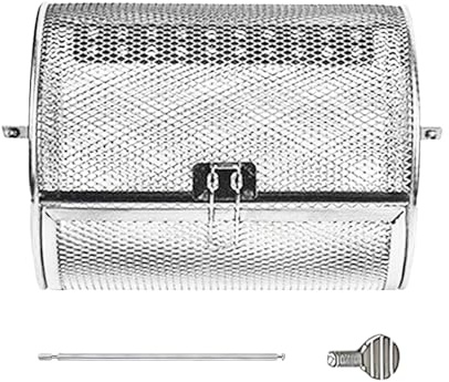 Drehbarer Grillkorb aus Edelstahl - Schwenkgrill aus Edelstahl | Ausziehbarer Grillkorb | Outdoor Grillkorb | Robuster und vielseitiger Grillkorb