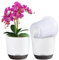 QCQHDU 2Pack orchid pots,5.8In large self watering orchid plant pots indoor, Clear Plastic Pots with Holes and Detachable Water Reservoir(white)