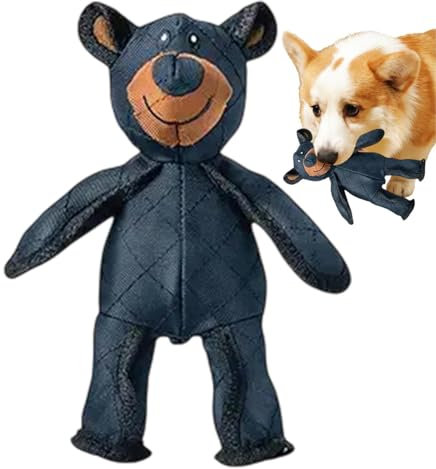 Yigoo Unzerstörbar Hundespielzeug,Unkaputtbar Kuschelti Plüsch Teddy Bär,Quietsch Robuste Hund Spielzeug,Anti-Kau Toy Blau L