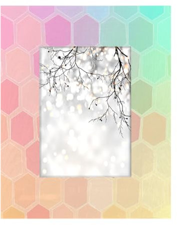 Farbiger Waben-Bilderrahmen, 12,7 x 17,8 cm, Wanddekoration, Bilderrahmen mit Ständer, Haken zum Aufhängen