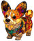 LED Lampe (Corgi/Mops/) - Handgefertigte Harz Nachttischlampe mit warmem Umgebungslicht, Wohndeko für Hundeliebhaber & Tierische Schlafzimmerbeleuchtung, Corgi