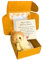 Kleiner Bär in Box, Sorgenbär, Stuffed Bear, Plush Animal, handgefertigter Mini-Plüschbär in Box mit inspirierender Karte, Positive Geschenke für Abschluss, Geburtstag, Schulanfang (Weiß)