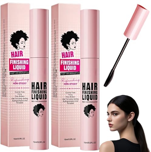 2Pcs Hair Finishing Stick,15ml Fly Away Hair Stick,Hair Mascara for Flyaway Hair,Hair Tamer Shaping Gel MoisturizingHair Gel & Wax Stick for Frizz Control,Not-Greasy Hair Tamer for Smooth Styling