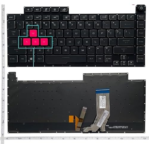 ZCDYGHU Tastiera Inglese per ASUS ROG Strix Scar III G512 L 3 Plus G531G GL531 G531GV G531 S5D G531GT G531GU Blu(Dark Green)