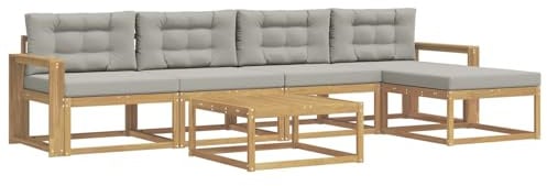 vidaXL Outdoor-Sofagarnitur, Patio-Lounge-Set, modernes Outdoor-Sofa, wetterfestes Gartenmöbel, Akazienholz