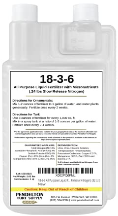 Pendelton Turf Supply Inc. 18-3-6 All Purpose Liquid Fertilizer & Micro Nutrients (50% Slow Release Nitrogen) (32 oz.)