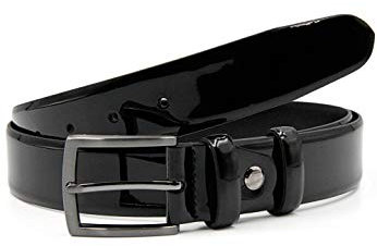 Redbridge Herren Gürtel Ledergürtel Lack-Gürtel Leather Belt RBC Premium Schwarz 100