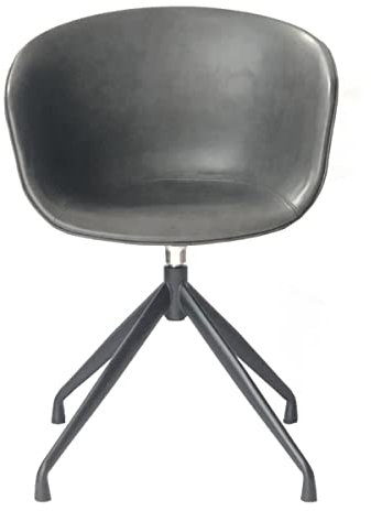 KAWOLA Esszimmerstuhl Kunstleder Grau Dani Drehstuhl, Schreibtischstuhl Modern, Esstisch Stühle, Design Stuhl mit Drehfunktion