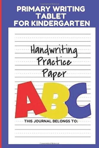 Primary Writing Tablet For Kindergarten: Handwriting Practice Lined notebook for Childrens Learning To Write Letters, marbled pencils (120 pages)
