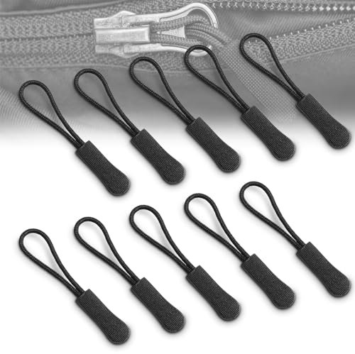 Cordon de Tirage, 10 pièces Fermeture à Glissière, Tirettes Extension Cordon Zip Puller Tag, Cordon Tire, pour Sac a Dos Vêtements Sportswear
