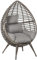Outsunny Garden Egg Chair, Teardrop Outdoor PE Rattan Chair with Full-body Soft Padded Cushion, Mixed Grey