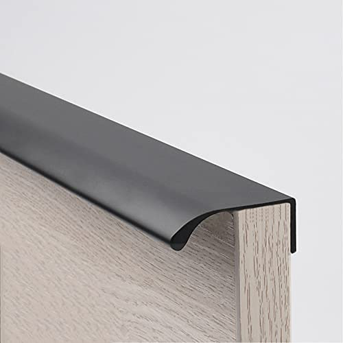 Schwarz Möbelgriffe Schrankgriffe,Aluminium Modernes Küchengriffe Türgriff,Verdeckter Schubladengriff Griffe,Kantengriff,Griffmulde,für Kleiderschrank,Schlafzimmer,Badezimmer (length:1000mm)