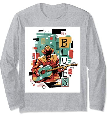 Blues-Musik-Gitarre Man Langarmshirt