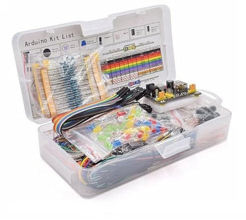 Oniissy Componente electrónico para kit de iniciación con caja, cable de resistencia 830 para placa de prueba, componente electrónico, kit básico de inicio para Arduino