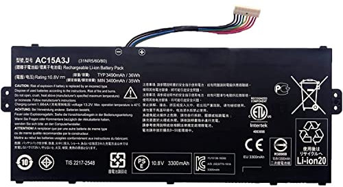 AC15A3J AC15A8J Laptop-Akku-Ersatz für Acer Chromebook 11 CB3-131 Chromebook R11 CB5-132T Chromebook C738T Series (10.8V 36Wh)