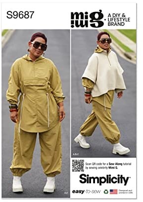Simplicity SS9687K5 Misses' Jacket, Poncho and Trousers by Mimi G K5 (8-10-12-14-16)