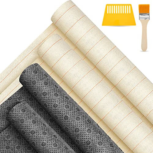 2 Stück 200.7x149.9 cm großes Tuftingtuch mit markierten Linien, 2 Stück 180.3x99.1 cm, rutschfeste Endrückseite, Tuftingtuch, DIY-Teppich, Stickerei roidery Tuft ting art