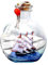 Bateau à Voile dans des Bouteilles de Liège en Verre de Bouteille de Souhaits, Décor de Bouteille de Dérive, Navire de Bataille Nautique, Cadeau de Bateau à Voile Fait à la Main pour la(grand)
