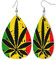 Kunstleder Ohrringe Weed Cannabis Rasta Für Frauen Teardrop Drop Dangle Ohrringe Schmuck Geschenk, Einheitsgröße, Leder Polyvinylchlorid