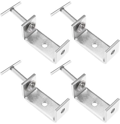 ECSiNG 4pcs Serre-joints en C Robustes en 304 Acier Inoxydable Pinces en C Travail du Bois Fixation Fixe Mâchoire Ouverture Tigre Pince pour Amélioration de l'habitat Réparation de Voiture, Style 2