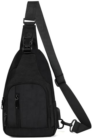 TAN.TOMI Brusttasche Herren, Sling Bag, Crossbody Bag Herren, Schultertaschen Klein Wasserfest Schultertasche Umhängetasche für Wandern, Radfahren Reisen