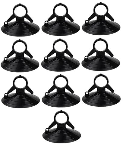 Obelunrp Saugbecher, 10pcs 4,5 cm Glas kleine Saugnäpfe mit Pull Ring, Autofenstersaugne, Trottel für Automobilvisiere (schwarz)
