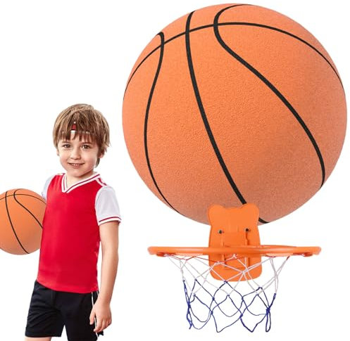 Firulab Leiser Schaumstoff-Basketball, Hush Handle Basketball, Mute-Basketball, lautloser Basketball für Kinder für Verschiedene Indoor-Aktivitäten, leicht und einfach zu greifen
