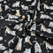 Textrend Baumwollstoff Meterware - Stoff zum Nähen - 100% Baumwolle - Textilien 1x1.6m - Stoffe Meterware - Katzen und Hunde Muster (Beige und weiße Katzen auf einem schwarzen Hintergrund)