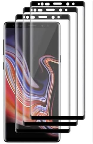 HQ-CLOUD Lot de 3 Verre Trempé Couverture Complète Pour SAMSUNG GALAXY NOTE 9 .Film de Protection d'écran BORD NOIR- Anti Rayures - Ultra Résistant Dureté 9H