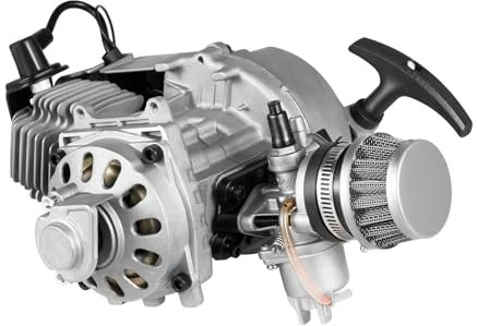 49CC 2-Takt Motor, Dirt Bike ATV Quad Getriebe Vergaser Mini Motor Kit +Kraftstofftank, für Pocket Quad Dirt Bike Starke Zugfestigkeit