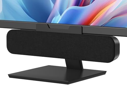 ZETIY PC Lautsprecher, USB Lautsprecher für Monitor, Clip-On Mini Laptop Lautsprecher, 10W mit HD Stereo Sound, Klein Soundbar für PC Desktop, Notebook, Phone - Plug and Play (Schwarz)